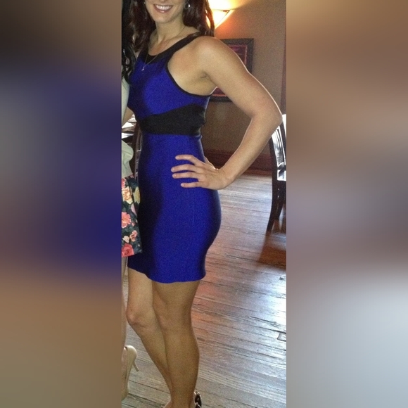 Guess by Marciano dress, blue and black with side cut outs, size medium - Picture 1 of 3